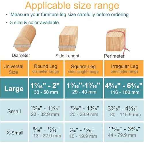 32 Pcs Chair Leg Protectors for Hardwood Floors, Silicone Felt Furniture Leg Cover Pad for Protecting Floors from Scratches and Noise, Smooth Moving, Large(Fit Round Diameter£º1-5/16" to 2")