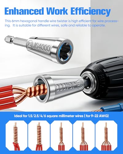 2 Pack Upgraded Wire Twister Tool for Drill - Heavy Duty Wire Nut Twisting