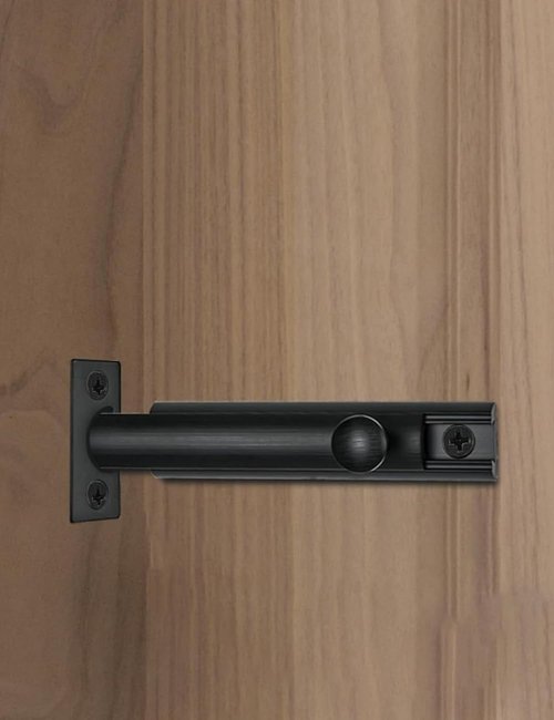 uvbwsBlack 3-inch Solid Brass Surface Bolt Door Sliding Bolt Lock, Heavy-Duty Concealed Sliding Surface Door Bolt, Used for The top of Door Sliding Lock.
