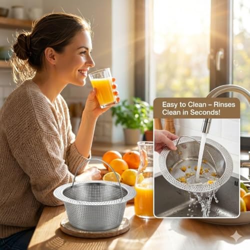 Pulp Strainer for Nama J2 Cold Press Juicer - 304 Stainless Finishing Filter, Hand-Wash