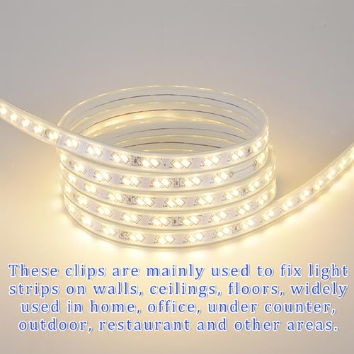 Sliverdew 30 pcs Waterproof LED Strip Mounting Clips for 5-6mm Neon Light, Translucent