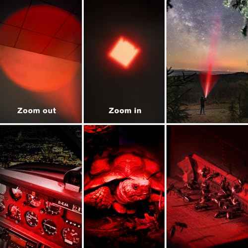 2 Pack Red Light Flashlight Red LDE Red Flashlight Night Vision Torch for Astronomy, Night Observation and Outdoor Activities(2 PCS)