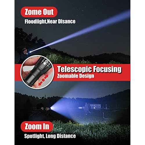 Victoper LED Flashlight 2 Pack, Bright Tactical Torch High Lumens with 5 Modes, Waterproof Zoomable Flash Light, Christmas Stocking Stuffers Gifts for Men, Hunting Camping Essentials Gear