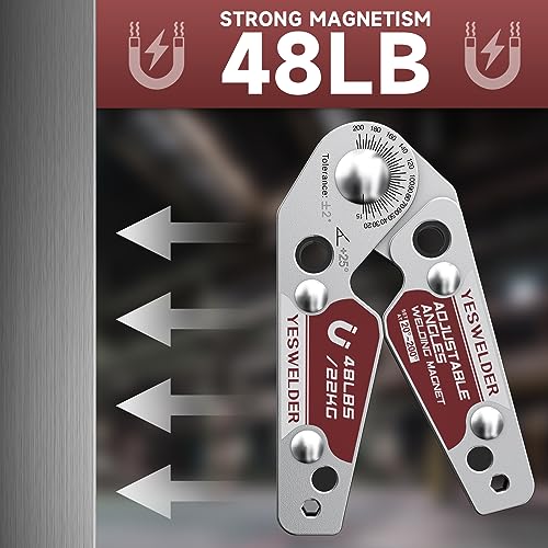 YESWELDER Adjustable Angle Welding Magnet 20-200¡Æ Magnetic Welding Holder of 48LBs Holding Power Welding Accessory