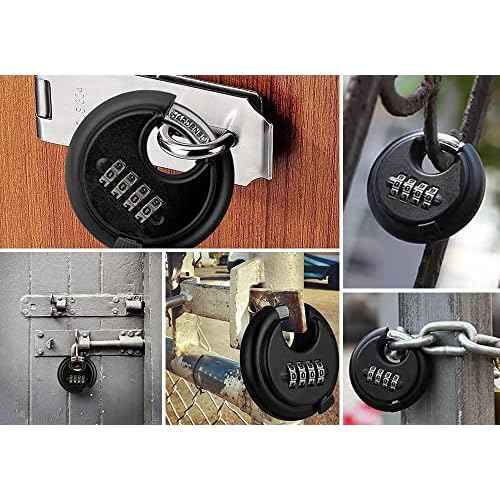 70mm Combination Discus Lock£¬ Disc Padlock Combination for Garage, Outdoor Fence, Shed, Storage Unit, Trailer, 1 Pack