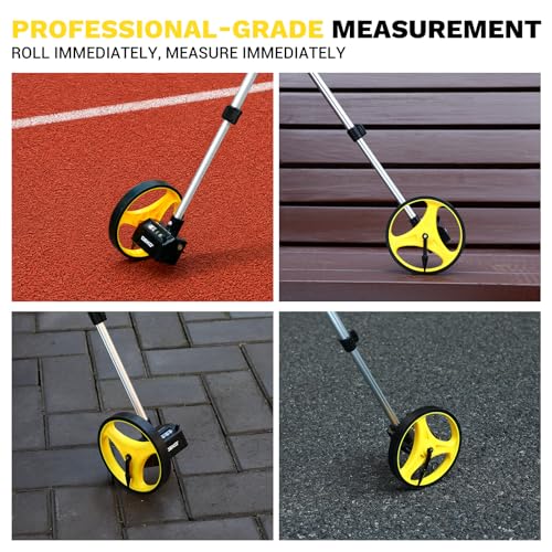 DEKOPRO 6-Inch Measuring Wheel, 9,999.9 Ft Range, One-Button Reset, Portable with Storage Bag