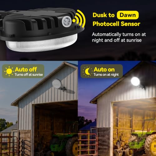 AIKVSXER 150W LED Barn Light Dusk to Dawn Outdoor Floodlight 22500LM 6500K