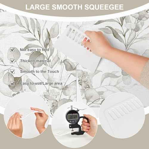 Naphite Wallpaper Tools for Peel and Stick Wallpaper Smoothing Tools Kit, Vinyl Backsplash Tile, Window Film, Easy to Apply Include White/Red Squeegee,Tape Measure, Exacto Knife for Contact Paper