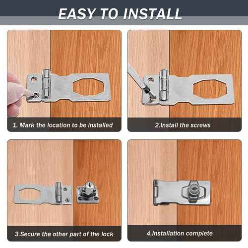 2Pcs Keyed Hasp Locks 2.5 Inch Twist Knob Keyed Locking Hasp, Metal Safety Hasp Latches Keyed Different for Small Doors, Cabinets (Sliver)