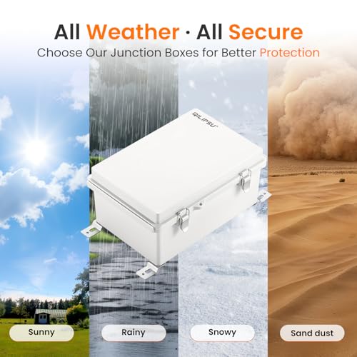QILIPSU Waterproof Outdoor Electrical Junction Box 11.2x7.7x5.1 Inches Grey