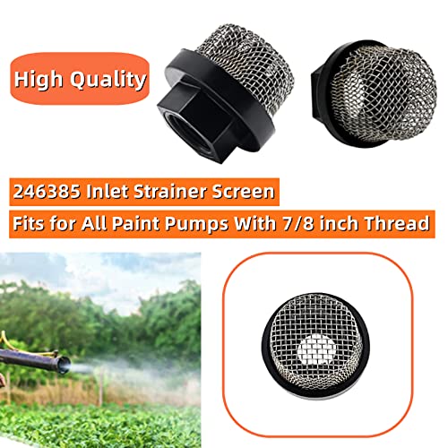 ZLIANGQ 246385 7/8-Inch Hose Inlet Strainer Filter for Graco Ultra 390 395 495 Airless Paint Spray Guns, Fits Wagner Spraytech Titan Paint Pumps (2-Pack)
