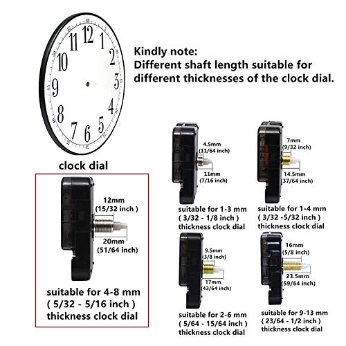 TIKROUND Clock Movement Replacement 3/4 Inch Shaft Length for Repair