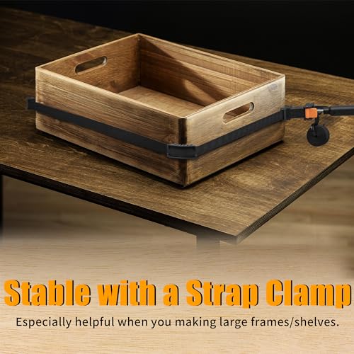 Feekoon 1 Pack 13 FT Belt Band Strap Clamps for Woodworking, Quick Release Band Clamps with 4 Corner Claws, Thick and Sturdy Belt Clamp, Adjustable Picture Frame Clamp Tool