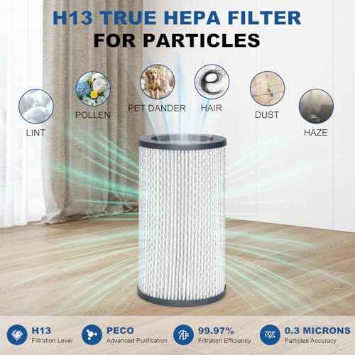 Filter Replacement Set Compatible with Molekule Air Purifier, 1pc H13 HEPA PECO-Filter + 2pcs Activated Carbon Pre-Filters
