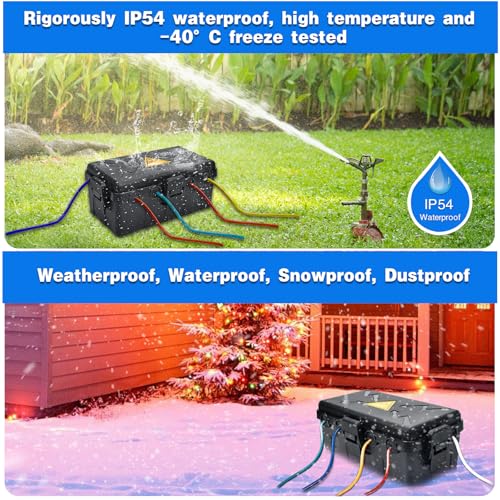 Hrensaw Medium Black Outdoor Waterproof Electrical Box 10.6x5.5x4.5 inch Weatherproof Connection Cover