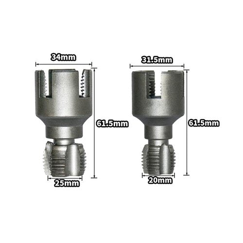 QAOlDH 2025 New Pipe Thread Cutting Tool,Integrated Internal & External Pipe Threading Tool,Electric Drill Compatible PVC Pipe Threader Kit,1/2" (DN15) 3/4" (DN20) Pipe Sizes Rethreading Tool