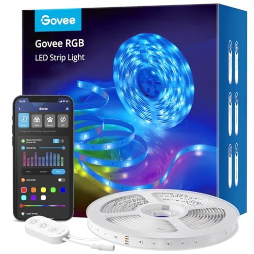 Govee 16.4ft RGB LED Strip Lights with Alexa & Google Control, Music Sync