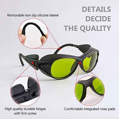 JILERWEAR Professional 190-450&740-1100nm OD6+ Laser Safety Glassess,808nm Infrared Laser Engraving Protective Goggles