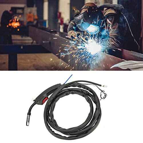 14AK MIG Welding Torch, MB14 CO2 Gas Protective MIG Welder Torch, 2 Meters, Fits 160A200A Current, Black, Stainless Steel