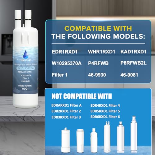 HMASAV Replacement Water Filter for Whirlpool W10295370A 2-Pack - Easy Install, NSF Certified