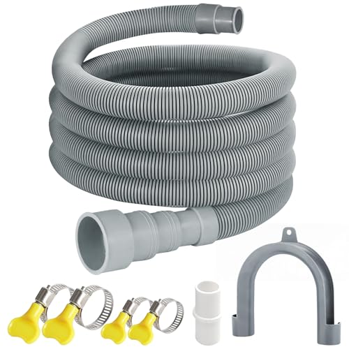10ft Universal Washing Machine Drain Hose Extension Kit | 4 Connector Sizes, Leak-Proof
