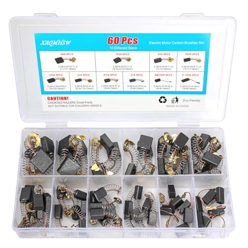 60 Pcs Electric Motor Carbon Brushes Kit for Power Tools Replacement Parts