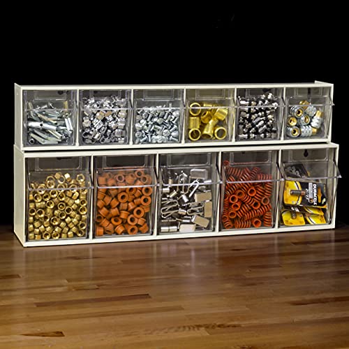 Akro-Mils TiltView 5-Drawer Plastic Cabinet with Tilt-Out Bins, Stone