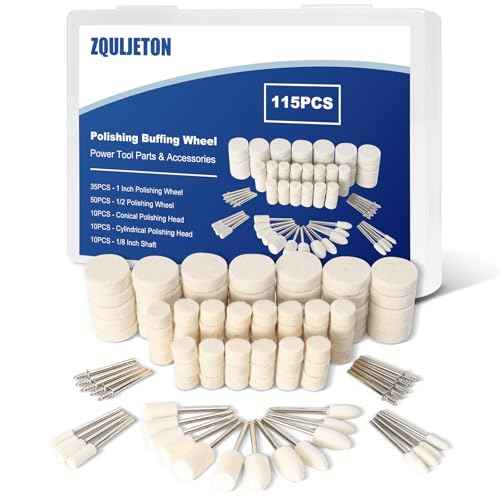 115PCS Polishing Buffing Wheels for Dremel Tool Accessories, 1/8" Shank Polishing Wheels for Dremel Polishing Kit | Professional Wool Restoration & Buffing Kit for Metal, Jewelry, Wood