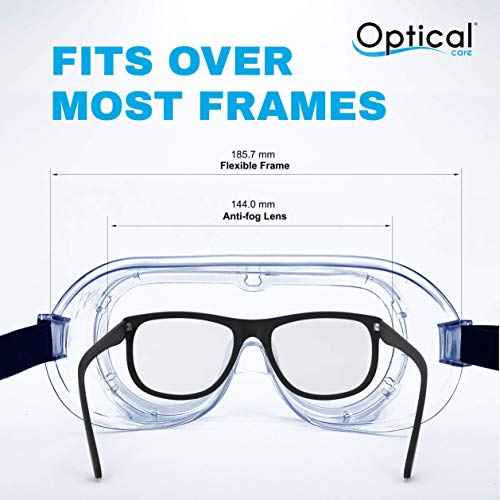 Safety Goggles FDA Registered Anti-Fog Fits Over Glasses Scratch Resistant Lab Science Chemistry Work Nurse
