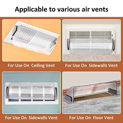 2 Pack Air & Heat Deflector for Vents, Sidewalls and Ceiling Registers, Adjustable from 8.5" to 15"