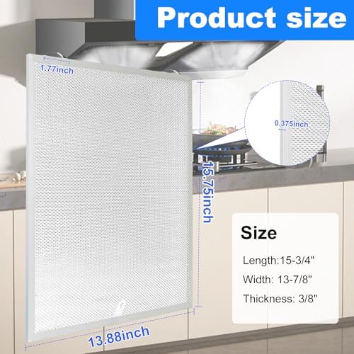 ENKTIK S99010430-002 2-Pack Range Hood Filter Replacement for Broan/Nutone - 13-7/8 x 15-3/4 x 3/8 in, 5-Layer Aluminum, Easy Install & Washable