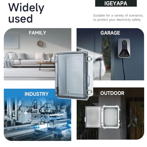 Outdoor Waterproof Electrical Junction Box IP67, Clear Cover, 8.7x6.7x4.3 Inches