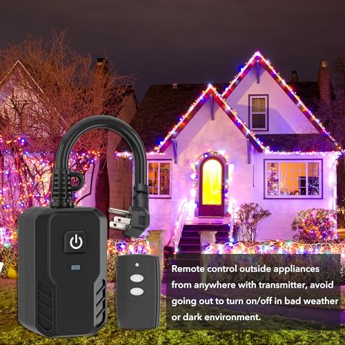 BN-LINK Wireless Outdoor Indoor Remote Control Outlet Switch 1 Pack