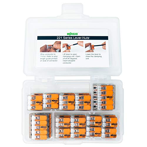 Peppy Products WAGO 221 Lever-Nuts Wire Connector Assortment, 36 Pieces