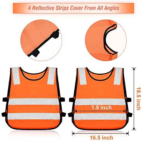 2 Pieces Kids Reflective Vest Child Safety Visibility Vest for Boys Girls Cycling Skiing Runner