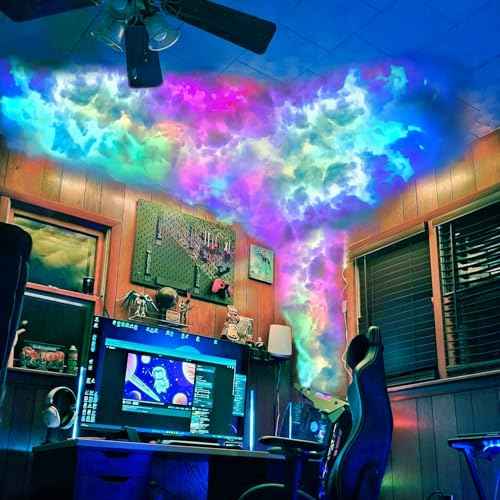 Cloud LED Lights for Ceiling. 3D Thunder Clouds Light Music Sync LED Storm Cotton Kits with Multicolor Changing Strip. Thundercloud DIY Set for Gaming Room & Basement d?cor
