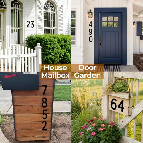 Monlyey 4 Inch Black Aluminum House Numbers - Floating & Wall Mountable