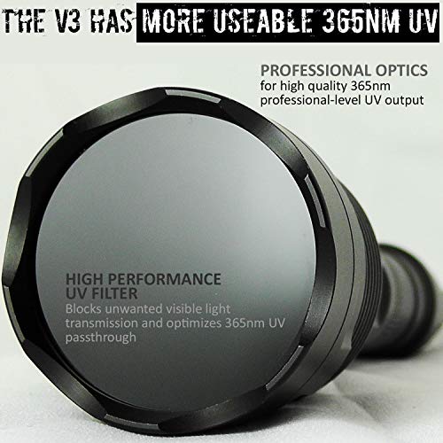 UVBeast V3 365nm High Power UV Flashlight Long Range Professional Grade