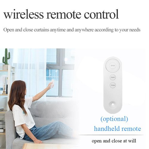 Smart Automatic Curtain Opener, Remote Controlled Electric Curtains Opener with App/Timer/Voice, Upgraded High-Performance Motor, Easy to Install, for Roman Rod/I/U Track (Roman Rod Single Open)