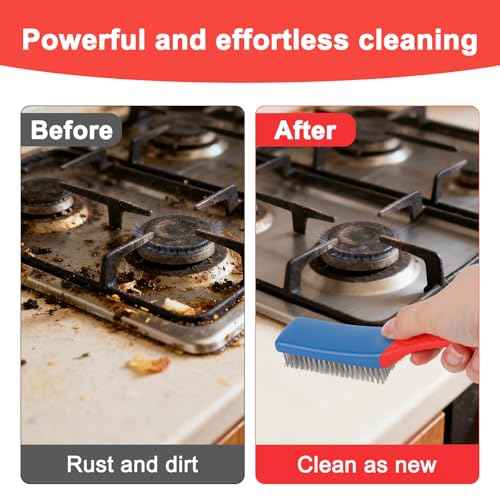 4pcs Small Wire Brushes with Curved Handles, Reinforced Bristle Heavy Duty Stainless Steel Wire Scratch Brush Practical Cleaning Tools for Grill & Industrial Cleaning