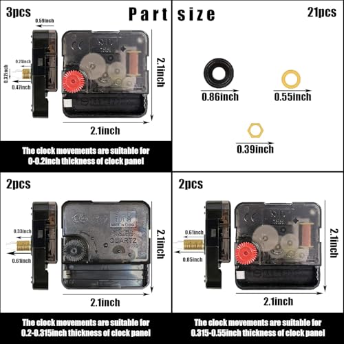 7pcs Quartz Clock Movement Kit for DIY Crafts and Repairs