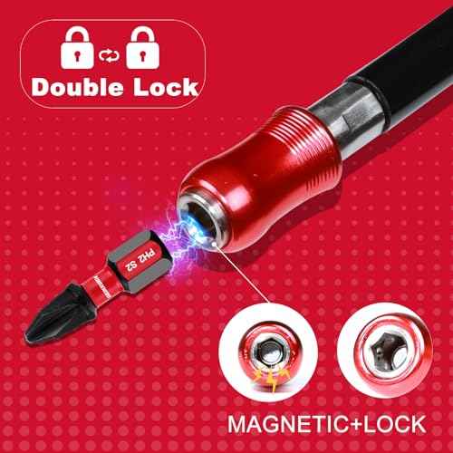 12Inches Flexible Drill Bit Extension Screwdriver Bit Holders, 1PACK Flex Shaft Extension Socket Bit Holder Hex Shank Quick-Change Drill Bit Guide