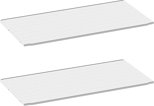 Devoko Shelf of Resin Outdoor Storage Cabinet, 26 Cu Ft Outdoor Storage Shed Waterproof Patio Tools Storage Box (2 Pieces) (White)