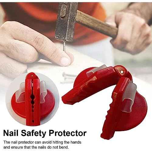 Nail Holder for Hammering, Plastic Pliers,Finger Protective Nail Guide,Home Tool Auxiliary Pliers,Gadget More Safety for Hammering Screws and Nails Secure Nails Anti-smashing finger Joint Pliers Tool