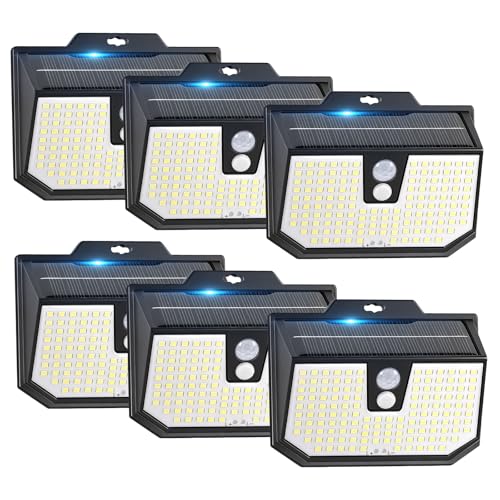 Brightever Black 6-Pack Solar Motion Sensor Fence Lights with 3 Modes