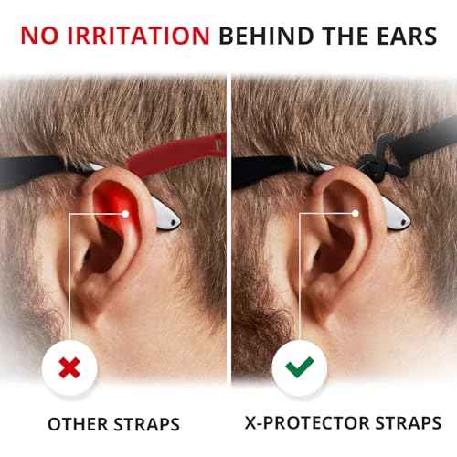 X-Protector Eye Glasses Strap - 4 PCS, Black - Sunglasses Strap with Universal Glasses Holder - Adjustable Eyeglasses Straps