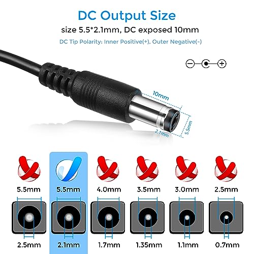 LightingWill 12V 2A Power Supply - 24W AC to DC Transformer for LED & Security Devices, Variation 12V2A 24W-1P