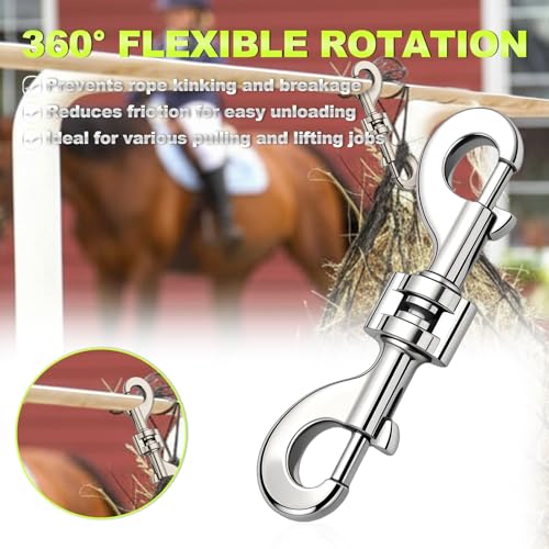 12 Pack Zinc Alloy Double Ended Bolt Snap Hooks 4.7 Inch, Silver - Heavy Duty Pet & Outdoor Gear Hardware
