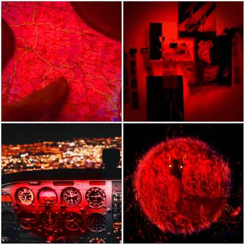 High Power One Mode Red LED Flashlight, Powerful Single Mode Red Flashlight, Red Light Flashlight Red LED Red Light Torch For Astronomy, Aviation, Night Observation-Black