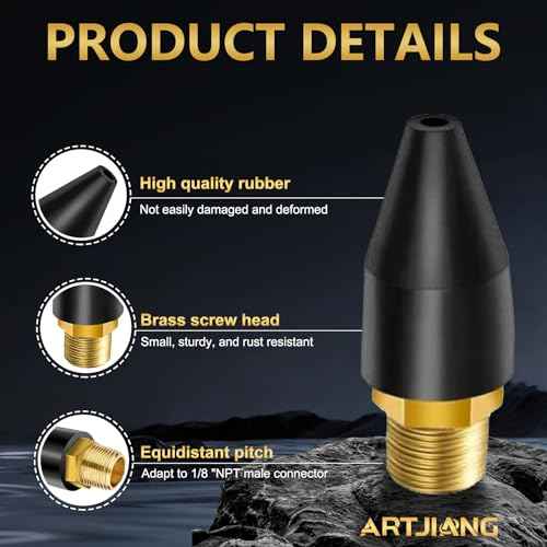 12pcs Black Rubber Air Tool Tip Air Nozzle for Blow Tool Automotive Car Vehicle Accessory Air Tool Parts & Accessories Air Blow Guns Tool